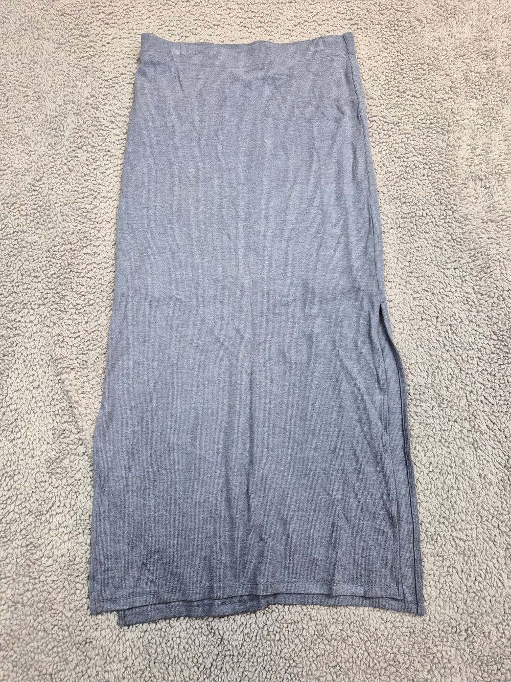 NWT LNA Clothing Long Ribbed Skirt Women's Size M Grey Steph Style (1268)